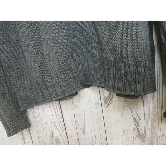 Polo Jeans Company Large Ralph Lauren Embroidered Gray Men 1/4 Zip Sweater - Picture 9 of 12